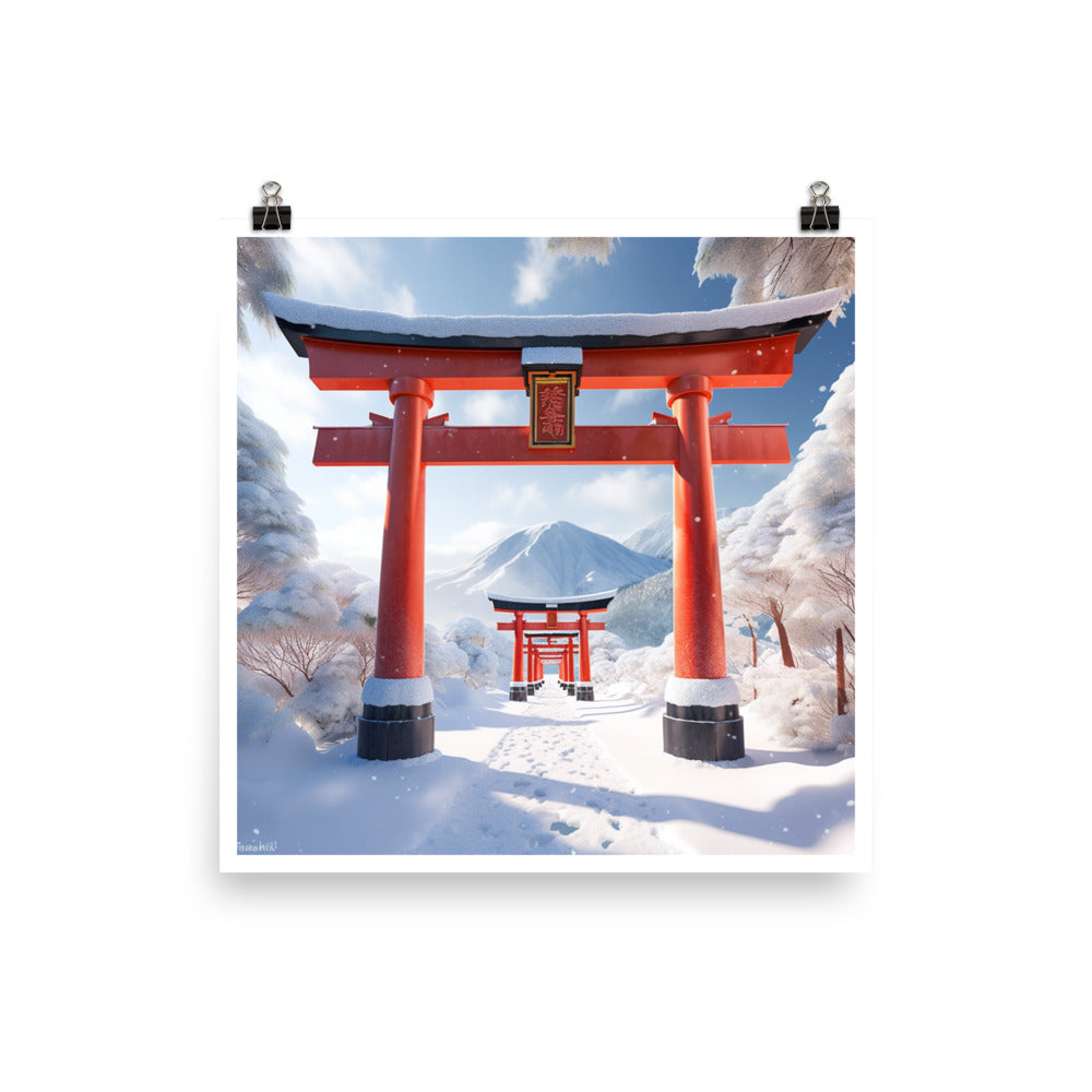 Japan snowy torii