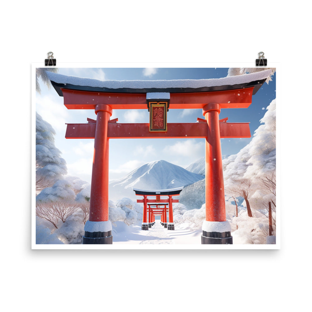 Japan snowy torii