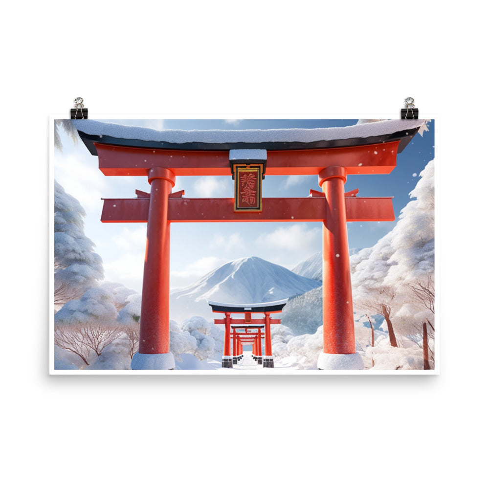 Japan snowy torii